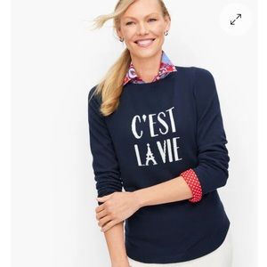 Talbots C'est La Vie Navy Sweater 1X Plus